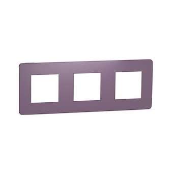 Unica Studio Color - plaque de finition - Prune liseré Blanc - 3 postes|Schneider Electric-SCHNU280614