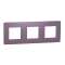 Unica Studio Color - plaque de finition - Prune liseré Blanc - 3 postes
