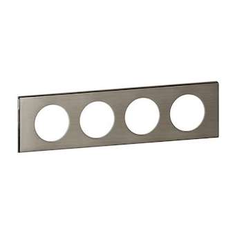 Plaque Céliane Matières 4 postes - finition Inox Brossé|Legrand-LEG069104