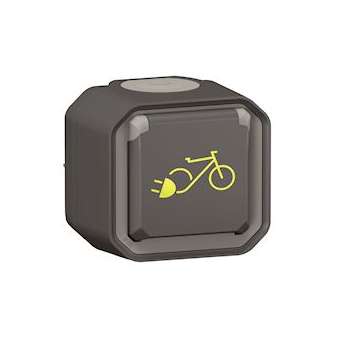 Prise de courant Plexo pour recharge 2 roues électriques complet anthracite|Legrand-LEG069787L