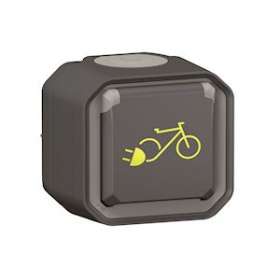 Prise de courant Plexo pour recharge 2 roues électriques complet anthracite|Legrand-LEG069787L