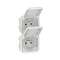 Prise de courant 2x2P+T verticale Plexo composable blanc
