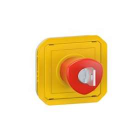 Coup de poing d'urgence déverrouillage à clé Plexo composable jaune|Legrand-LEG069548L