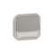 Poussoir NO-NF lumineux porte-étiquette Plexo composable gris