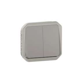 Double poussoir pour volets roulants Plexo composable gris|Legrand-LEG069539L
