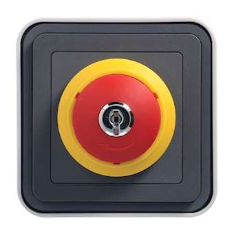 cubyko Arrêt d'urgence avec clé saillie gris IP55|Hager-HAGWNC032