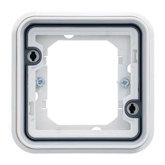 cubyko Support d'encastrement simple associable à griffes blanc IP55|Hager-HAGWNA401BG