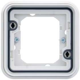 cubyko Support d'encastrement simple associable à griffes blanc IP55|Hager-HAGWNA401BG