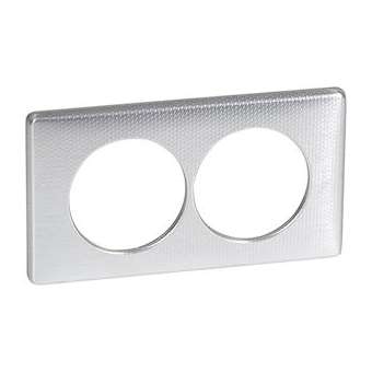 Plaque Céliane Métal 2 postes pour rénovation entraxe 57mm - finition Alu Snake|Legrand-LEG068728