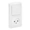 Interrupteur + prise de courant sans terre Appareillage Saillie - blanc|Legrand-LEG097625