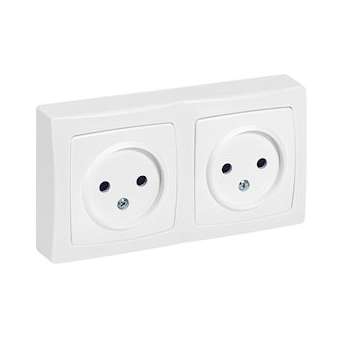 Double prise de courant sans terre Appareillage Saillie - blanc|Legrand-LEG097628