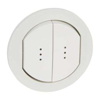Enjoliveur double à voyant Céliane IP44 pour référence 067001 ou 067031 - Blanc|Legrand-LEG067804