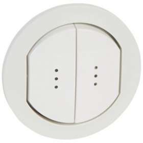 Enjoliveur double à voyant Céliane IP44 pour référence 067001 ou 067031 - Blanc|Legrand-LEG067804