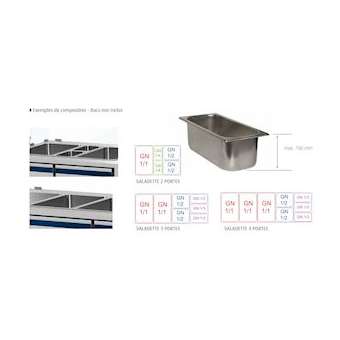 SALADETTE GN 1/1 - PROF. 700 - POSITIVE +4/+10DEGC - SANS GROUPE LOGE|Nosem-NOESAL704SGVB-2