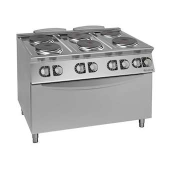 Fourneaux plaques électriques rondes, 6 feux, four électrique|Tecnox by giorik-TXGCE76TH