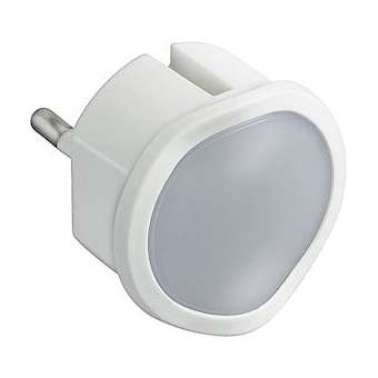 Veilleuse lampe torche avec batterie et 2 LEDs et fiche 2P - blanc|Legrand-LEG050678