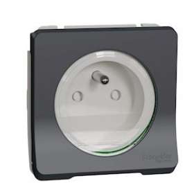 Mureva Styl - Prise de courant 2P+T à vis - composable - IP55 - IK08 - gris|Schneider Electric-SCHMUR38030