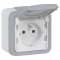 Prise 2P+T Plexo complet saillie format depot - gris