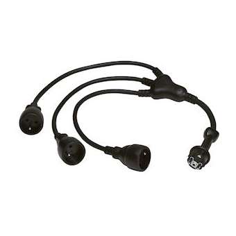 Rallonge multiprise pieuvre 1 fiche 2P+T 16A IP44 IK10 et 3 prolongateurs - 0,8m|Legrand-LEG050577