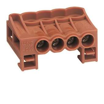 Bornier arrivee phase a cage 4x25mm2|Hager-HAGKN04P