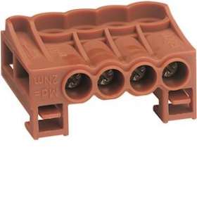 Bornier arrivee phase a cage 4x25mm2|Hager-HAGKN04P