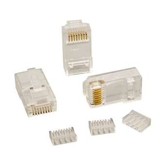 Lot de 10 connecteurs modular 8 points / 8 contacts CAT5e/CAT6 (2 parties)|Gigamedia-GGMMJ8EP8C