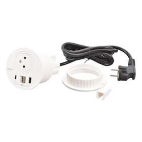 Disq80 Incara 2P+T + USB A+C + sortie de câble + cordon fiche 2P+T - blanc|Legrand-LEG654705