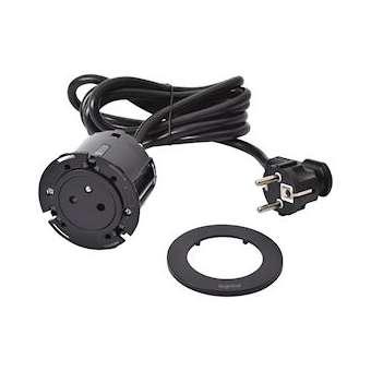 Disq60 Incara 2P+T Surface et cordon avec fiche 2P+T - noir|Legrand-LEG654721