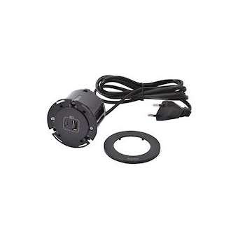 Disq60 Incara chargeur USB A+C et cordon avec fiche 2P+T - noir|Legrand-LEG654731