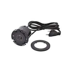 Disq60 Incara chargeur USB A+C et cordon avec fiche 2P+T - noir|Legrand-LEG654731