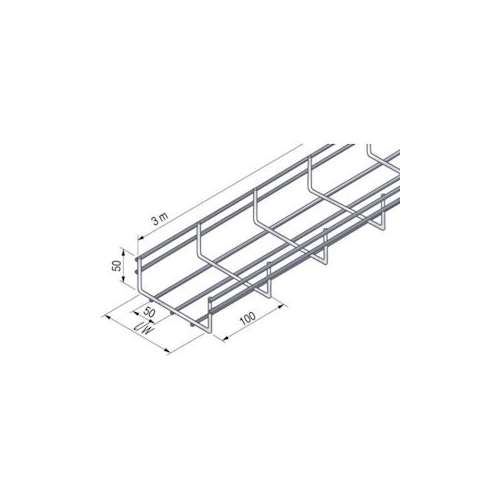 Chemin de câbles en Acier électrogalvanisé, taille 3m x 100 mm x