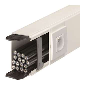 Goulotte lifea PVC h90mmxp40mm +2 éclisses+4 agrafes M7248 RAL 9016 Pure|Hager-HAGLFF4009009016