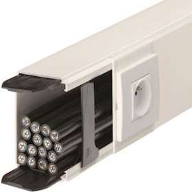 Goulotte lifea PVC h90mmxp40mm +2 éclisses+4 agrafes M7248 RAL 9016 Pure|Hager-HAGLFF4009009016