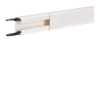 Goulotte lifea PVC h 45mm x p 30mm + 2 éclisses ss agrafe RAL 9016 Pure|Hager-HAGLFF3004509016