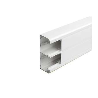 Goulotte 2 compartiments à clippage direct 50x130mm Mosaic longueur 2m - blanc|Legrand-LEG075603