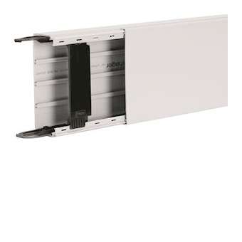 Goulotte lifea PVC h110mm x p40mm + 2 éclisses + 4 agrafes M 7249 RAL 9016 Pure|Hager-HAGLFF4011009016