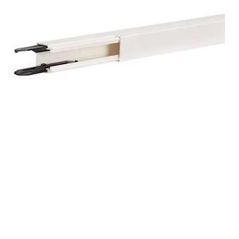 Goulotte lifea PVC h 30mm x p 30mm + 2 éclisses ss agrafe RAL 9016 Pure|Hager-HAGLFF3003009016