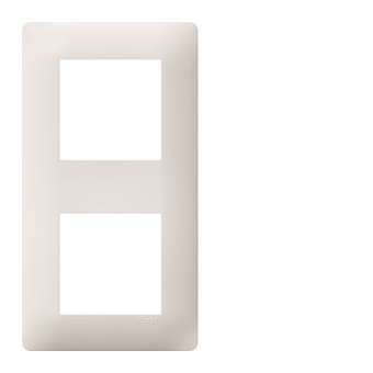 Essensya Plaque 2 postes réversible entraxe 71mm Blanc|Hager-HAGWE402