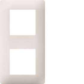 Essensya Plaque 2 postes réversible entraxe 71mm Blanc|Hager-HAGWE402