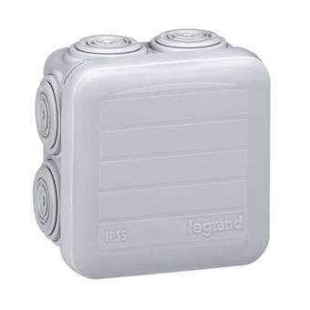 Boîte de dérivation carrée Plexo dimensions 65x65x40mm - gris RAL7035|Legrand-LEG092005