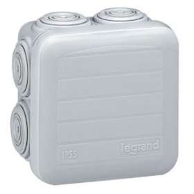 Boîte de dérivation carrée Plexo dimensions 65x65x40mm - gris RAL7035|Legrand-LEG092005