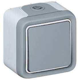 Poussoir étanche NO 10A Plexo complet IP55 saillie - gris|Legrand-LEG069720