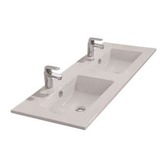 Plan vasque céramique ANGELO/COSMO L1200 -2 cuves - P460|Neoform industries sas-UIDA0508412