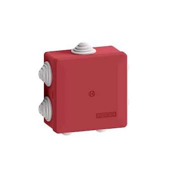 Boîte de dérivation étanche Pico 80x80 Prof. 40 rouge à tétines IP55 960°C|Iboco-IBOB05545