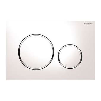 Plaque Geberit Sigma20 double touche: blanc, chromé brillant|Geberit-GBR115.882.KJ.1