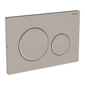 Plaque Geberit Sigma20 double touche, à visser: brossé, facile nettoyer, poli|Geberit-GBR115.889.SN.1