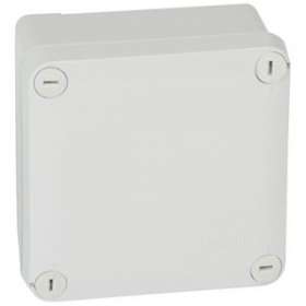 Boîte de dérivation carrée pour presse-étoupe Plexo gris face lisse 105x105x55mm|Legrand-LEG092020