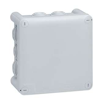 Boîte de dérivation carrée Plexo dimensions 130x130x74mm - gris RAL7035|Legrand-LEG092032
