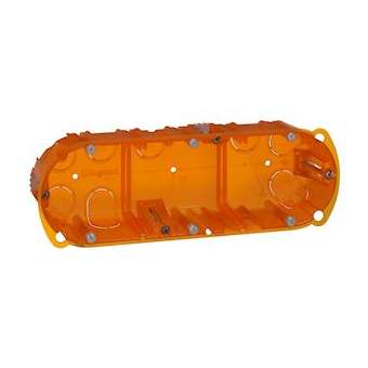 Boîte multimatériaux Batibox - 3 postes - 6/8 mod - vert/horiz - prof. 50|Legrand-LEG080123