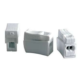 Borne de connexion 1 câble flexible/2 câbles rigides blanche (x 100)|Bizline-BIZ300491